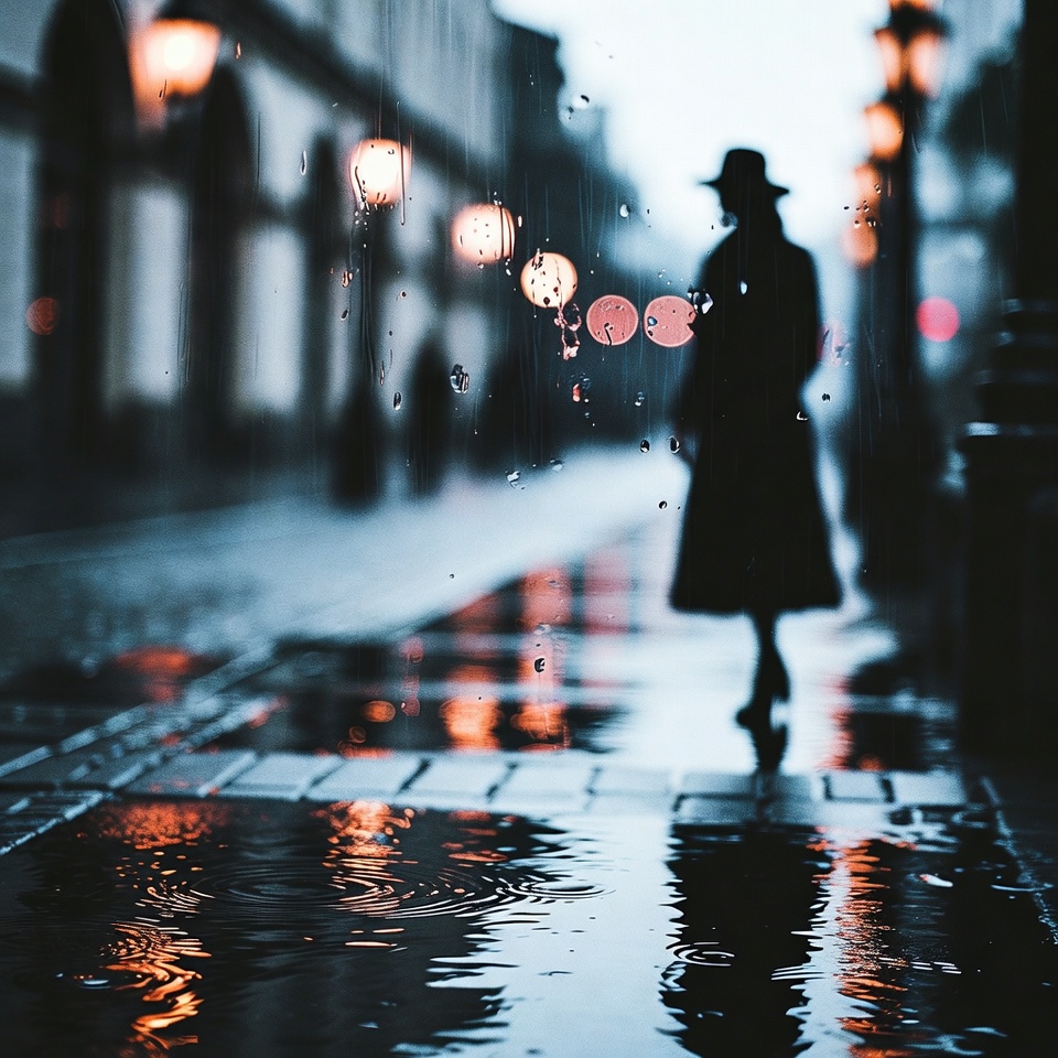 Rainy Sidewalk Serenade