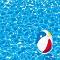 Beach ball and blue sea